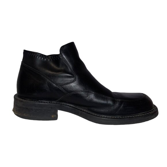 Kenneth Cole New York Black Leather Chukka Boots Mens 9 Made Italy Slip On main image 10